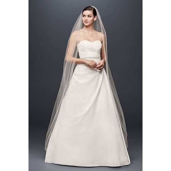 David's Bridal Dresses & Skirts - David's Bridal Women's Taffeta A Line Wedding Dress W/Sweetheart Neck - 14W